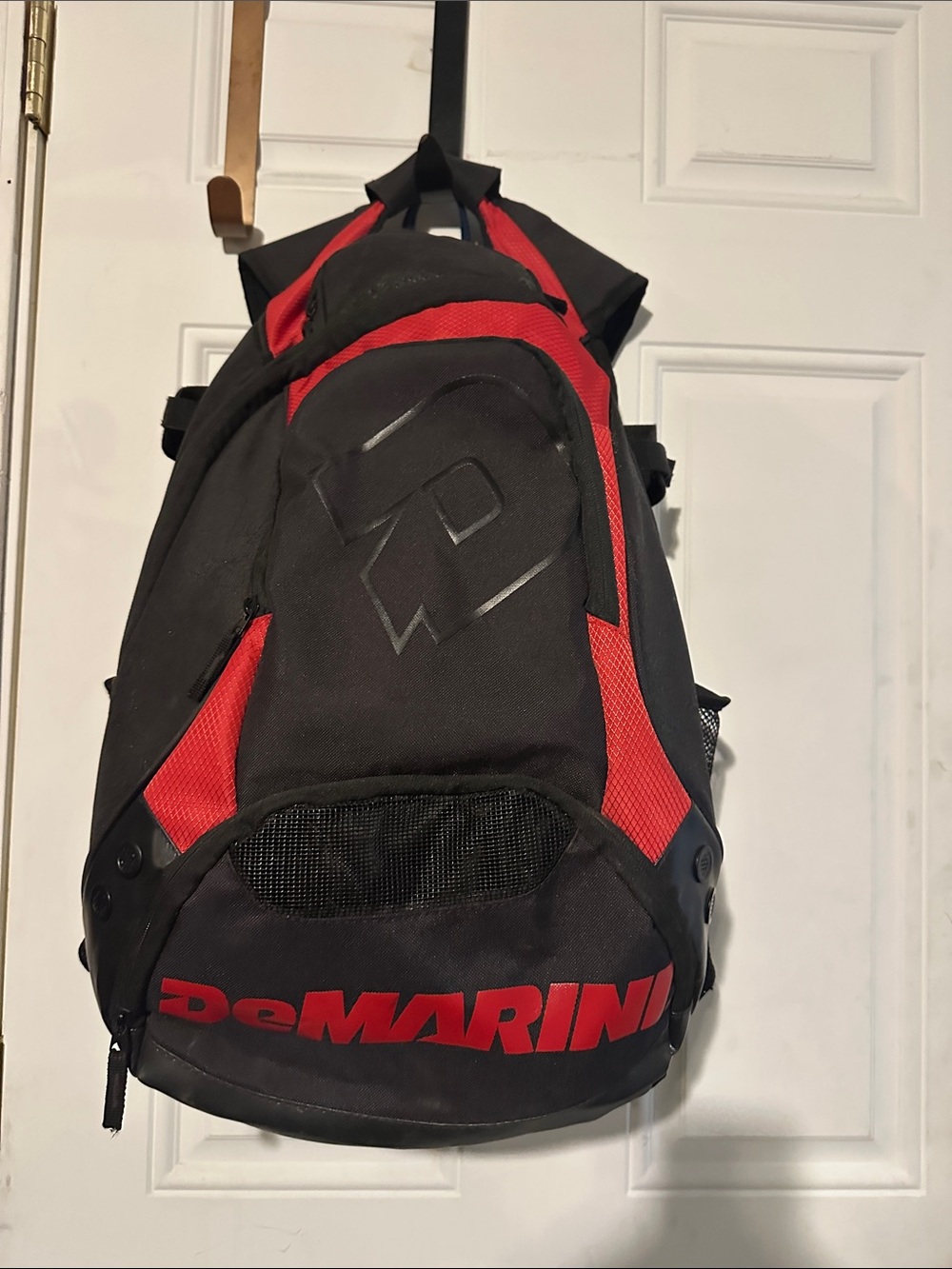Men’s Black and Red Baseball Backpack Bag DeMarini